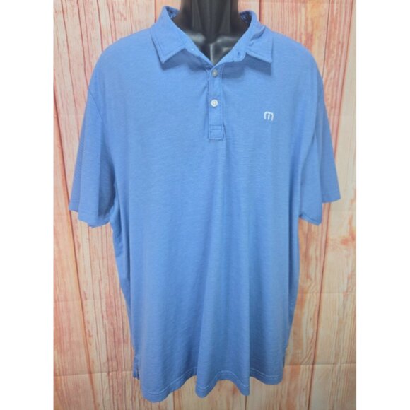Travis Mathew Mens Blue Polo XXL Pima Cotton Blend - Picture 1 of 8